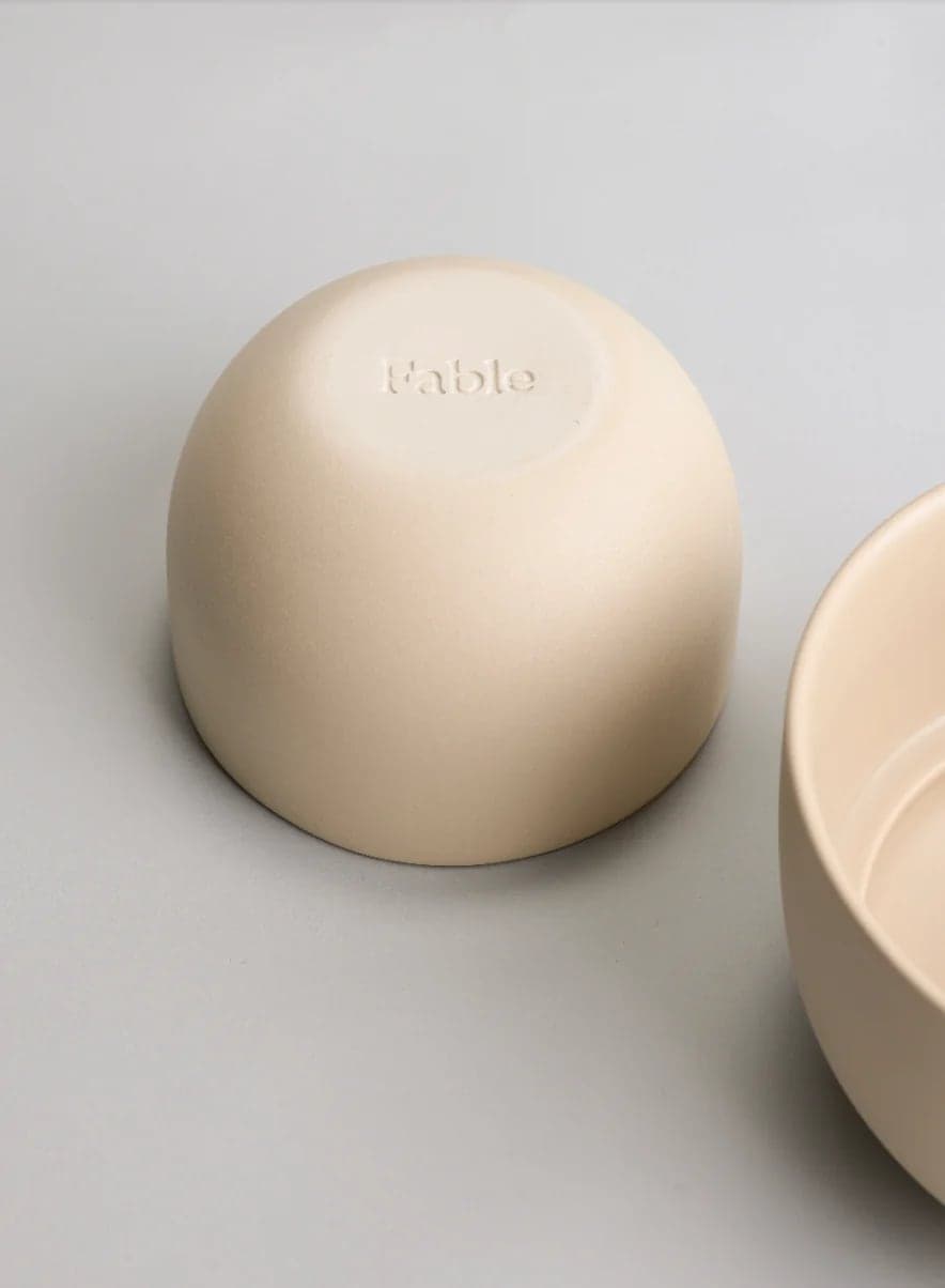 Fable bowl upside down, logo on the base